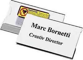 25 DURABLE Namensschilder mit Magnet 7,5 x 4,0 cm