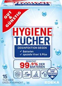 GUT&GÜNSTIG Desinfektionstücher 1-lagig weiß, 15 Tücher