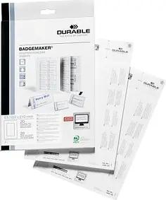 DURABLE Einsteckschilder für Namensschilder Badgemaker 21,0 x 6,1 cm, 20 St.