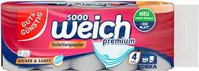 GUT&GÜNSTIG Toilettenpapier weich premium 4-lagig, 10 Rollen