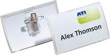 25 DURABLE Click Fold Namensschilder mit Kombiklemme 9,0 x 5,4 cm