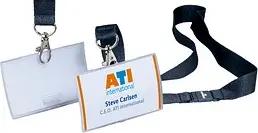 10 DURABLE Click Fold Namensschilder mit Textilband 9,0 x 5,4 cm