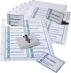 20 DURABLE Namensschilder mit Kombiklemme 9,0 x 5,4 cm