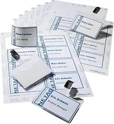 20 DURABLE Namensschilder mit Clip 9,0 x 6,0 cm
