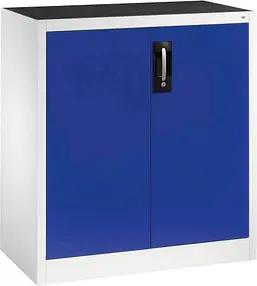 CP Stahlschrank 8821-000 S10203 lichtgrau, enzianblau 93,0 x 50,0 x 100,0 cm, aufgebaut