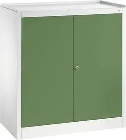CP Stahlschrank 88210-00 S10017 lichtgrau, rededagrün 94,0 x 50,0 x 100,0 cm, aufgebaut