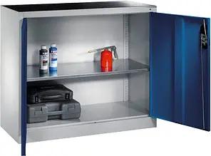 CP Stahlschrank 8830-000 S10203 lichtgrau, enzianblau 120,0 x 40,0 x 100,0 cm, aufgebaut