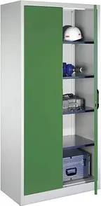 CP Stahlschrank 08921-00 S10116 lichtgrau, rededagrün 93,0 x 50,0 x 195,0 cm, aufgebaut