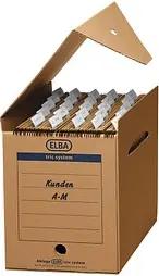 6 ELBA Archivboxen tric system braun 24,0 x 34,1 x 31,5 cm