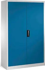 CP Stahlschrank 08931-00 S10009 lichtgrau, enzianblau 120,0 x 50,0 x 195,0 cm, aufgebaut