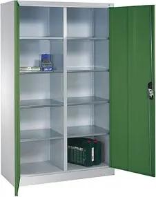 CP Stahlschrank 8931-311 S10126 lichtgrau, rededagrün 120,0 x 50,0 x 195,0 cm, aufgebaut