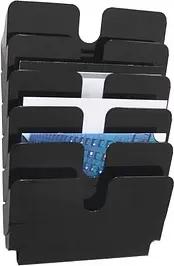 DURABLE Wandprospekthalter Flexiplus schwarz DIN A4 quer 6 Fächer