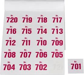 WOLF & APPENZELLER Klebenummern Zahlen, magenta 20,0 x 24,0 mm, 100 Etiketten
