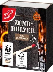 GUT&GÜNSTIG Streichhölzer TM-55 braun, 3x 100 St.