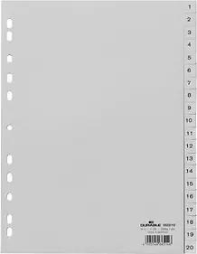DURABLE Ordnerregister Vollformat 1-20 grau 20-teilig, 1 St.
