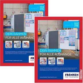 FRANKEN Magnetrahmen selbstklebend PRO rot A4, 2 St.
