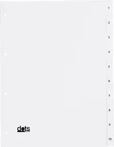 dots Ordnerregister Vollformat 1-10 weiß 10-teilig, 5 Satz
