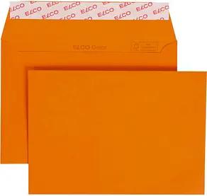 ELCO Briefumschläge Color DIN C6 ohne Fenster orange haftklebend 25 St.