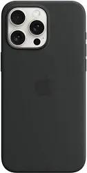 Apple Silikon Case mit MagSafe Handy-Cover für Apple iPhone 15 Pro Max schwarz