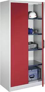 CP Stahlschrank 08921-00 S10112 lichtgrau, rubinrot 93,0 x 50,0 x 195,0 cm, aufgebaut