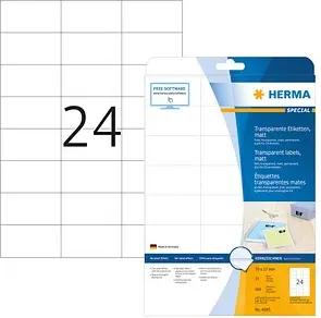 600 HERMA Folienetiketten 4685 transparent 70,0 x 37,0 mm