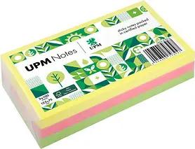 UPM Notes Brilliantmix Haftnotizen doppelte Haftung farbsortiert, 3 Blöcke