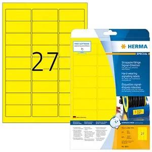 675 HERMA wetterfeste Folienetiketten 8031 gelb 63,5 x 29,6 mm