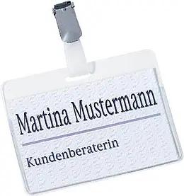 5 DURABLE Namensschilder mit Clip 9,0 x 6,0 cm