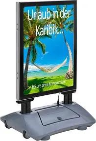 update displays Kundenstopper WindPro LED silber DIN A1 2 Fächer