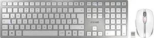 CHERRY DW 9100 SLIM Tastatur-Maus-Set kabellos silber, weiß