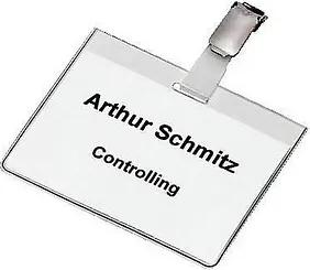 5 DURABLE Namensschilder mit Clip 9,0 x 6,0 cm
