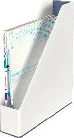 LEITZ Stehsammler WOW Duo Colour 53621001 perlweiß/grau Kunststoff, DIN A4