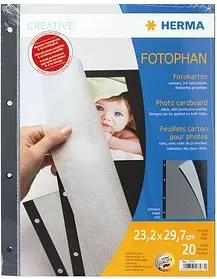 HERMA Fotokarton Fotoblätter schwarz 230 g/qm 20 Blatt