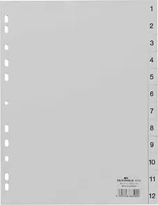 DURABLE Ordnerregister Vollformat 1-12 grau 12-teilig, 1 St.