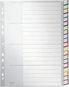 LEITZ Ordnerregister Vollformat, Überbreite blanko grau-weiß 20-teilig, 1 Satz