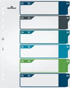 DURABLE Ordnerregister Überbreite 1-6 farbig 6-teilig, 1 Satz