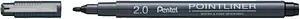 Pentel Pointliner Calligraphy S20P-C20A Fineliner schwarz 2,0 mm, 1 St.