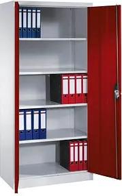 CP Stahlschrank C 2000 Acurado 9280-000 S10761 lichtgrau, rubinrot 93,0 x 50,0 x 195,0 cm, aufgebaut