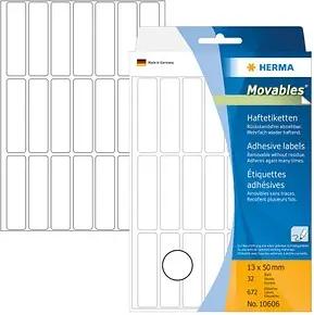 672 HERMA Etiketten 10606 weiß 13,0 x 50,0 mm