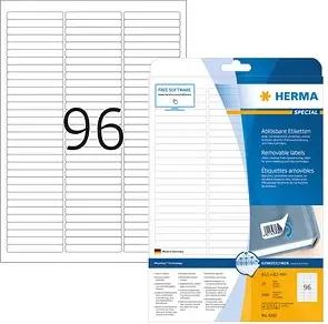 2.400 HERMA Etiketten 4202 weiß 63,5 x 8,5 mm