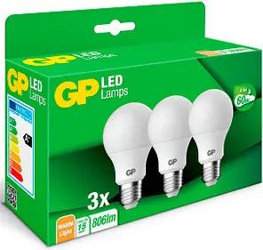 3 GP LED-Lampen Classic A60 E27 8,6 W matt
