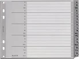 LEITZ Ordnerregister 1262 Halbformat, Überbreite A-Z grau 20-teilig, 1 Satz