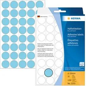 HERMA Klebepunkte 2253 blau Ø 19,0 mm, 1.280 St.