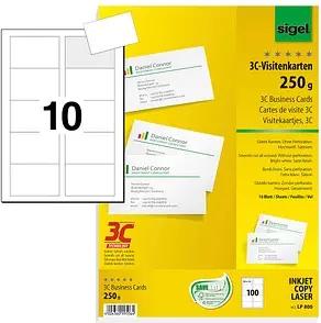 100 SIGEL Visitenkarten LP800 satiniert weiß 250 g/qm