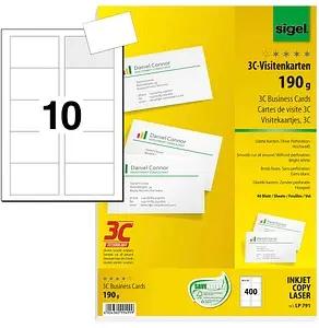 400 SIGEL Visitenkarten LP791 matt weiß 190 g/qm