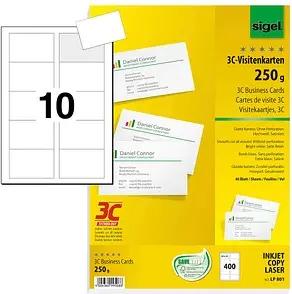 400 SIGEL Visitenkarten LP801 satiniert weiß 250 g/qm