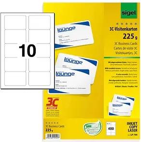 400 SIGEL Visitenkarten LP799 satiniert weiß 225 g/qm