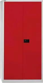 BISLEY Stahlschrank Universal E782A04506 lichtgrau, kardinalrot 91,4 x 40,0 x 195,0 cm, aufgebaut