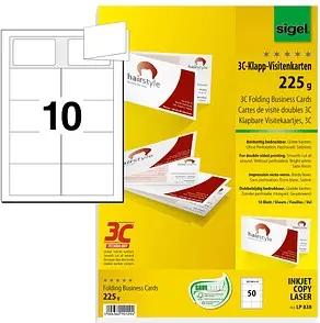 50 SIGEL Visitenkarten LP838 satiniert weiß 225 g/qm