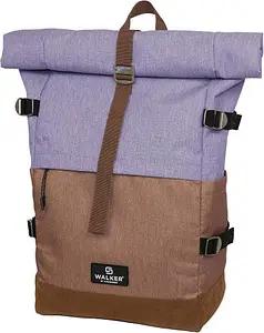 Walker Schulrucksack Roll-Up Two Kunstfaser beige/lila 30 l